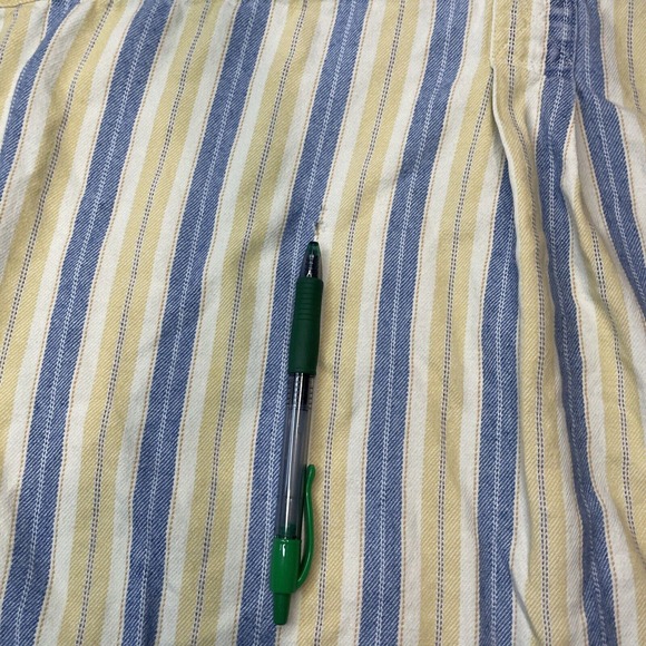 Vintage LL Bean Shirt Mens Large Tall Blue Yellow Button Up Shirt Cotton Outdoor - Picture 9 of 9